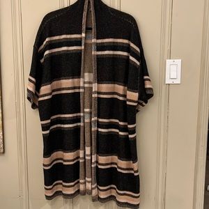 Vince Cardigan Texture Stripe Long Line; Size XS/S